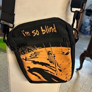 KORN Trendy Black and Orange Crossbody Bag